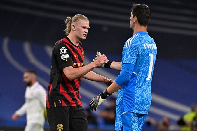 Haaland and Courtois.  Photo: Getty